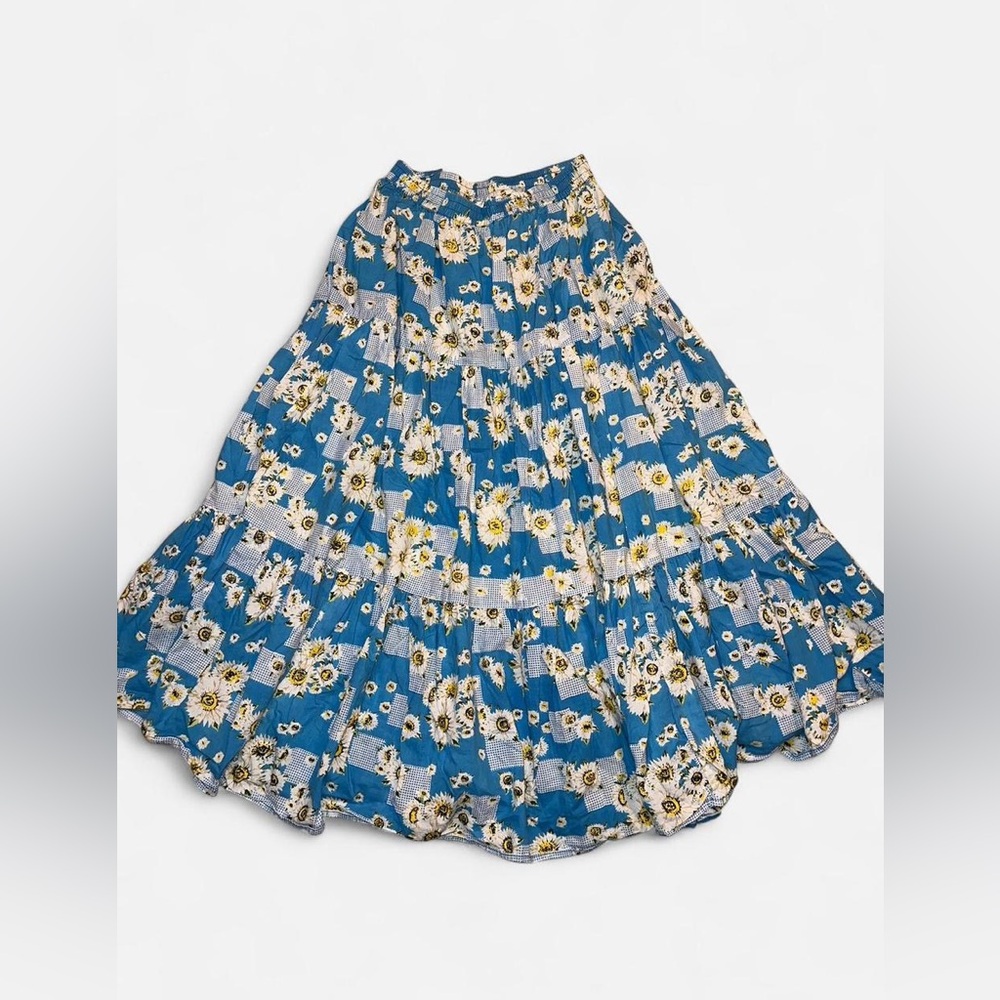 Vintage Sunflower Flowy Maxi